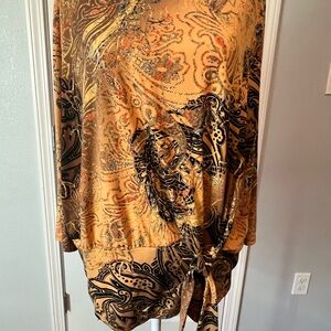 CLARA SUNWOO Gold and Black Paisley Blouse
